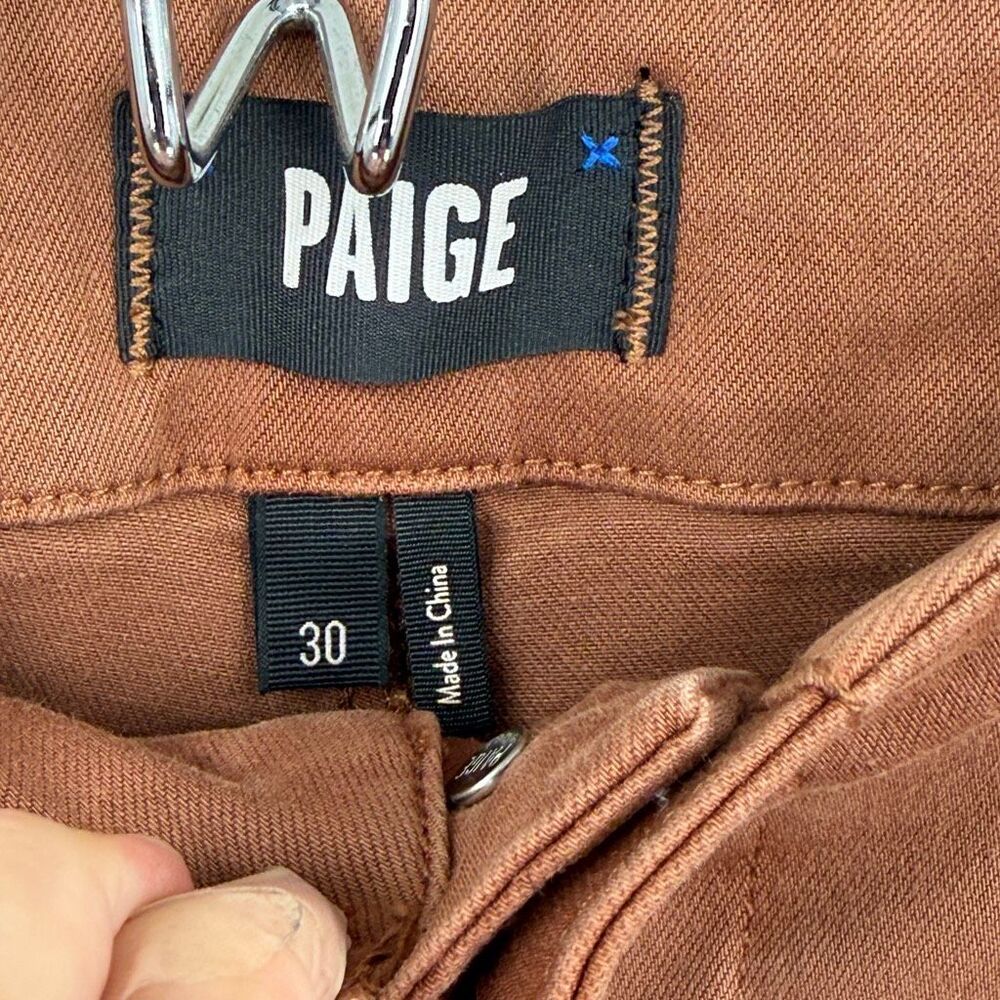 PAIGE Brooklyn 31 Wide Leg Pants Brown High Rise NWT Size 30 - Picture 3 of 12
